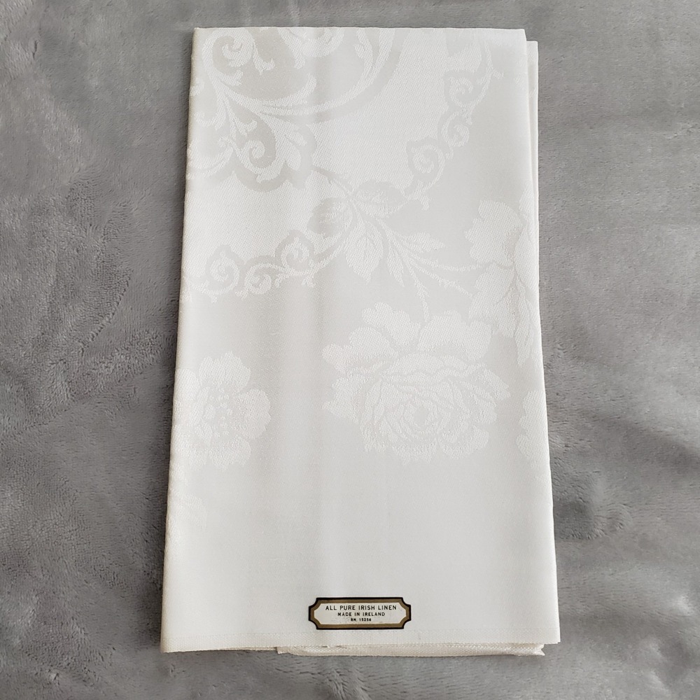 VTG Erinore Double Damask Pure Irish Linen Dinner Napkins 6 Hand Hemmed Ireland